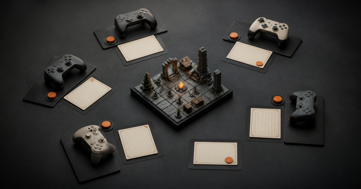 Five playtest sessions represented by controllers and structured observation cards